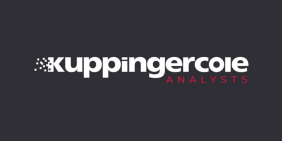 Kuppingercole company logo in white letters on a black background.