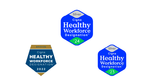 Exostar Healthy Workforce badges given to the office in India.