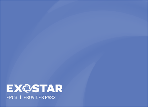 Exostar branded background and logo for the Provider Pass page